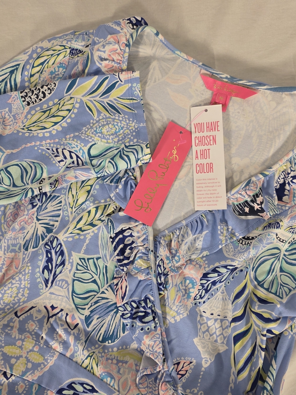 NWT Lilly Pulitzer Dress Jessalynne Wrap Romper  Blue Peri Lapis Lanterns Size M